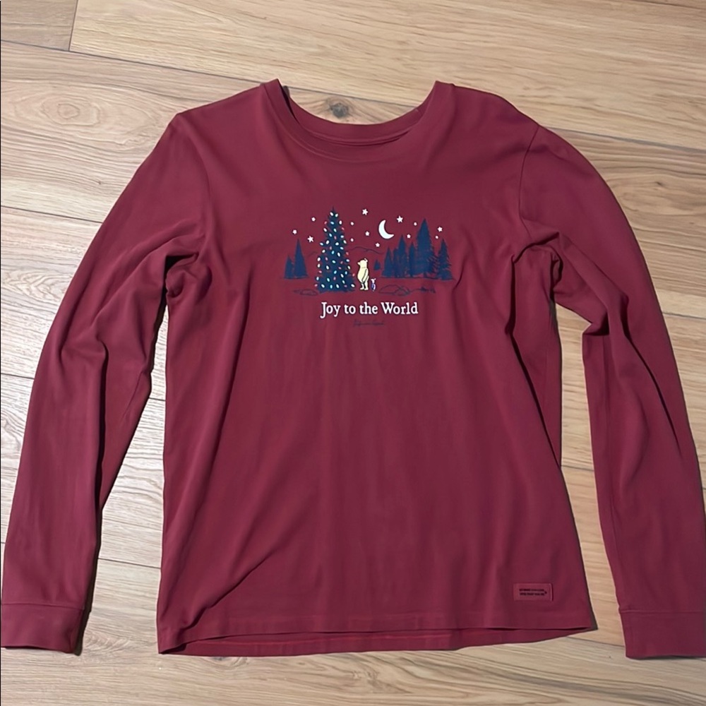 NEW Life Is Good Winnie the Pooh Red Long Sleeve Tee